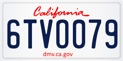 CA license plate 6TVO079