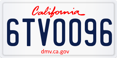 CA license plate 6TVO096
