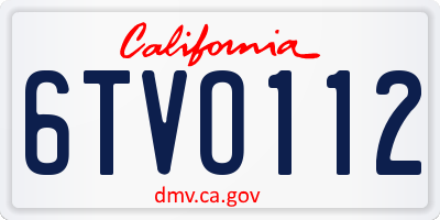 CA license plate 6TVO112