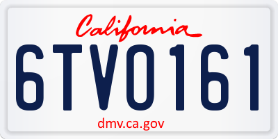 CA license plate 6TVO161