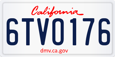 CA license plate 6TVO176