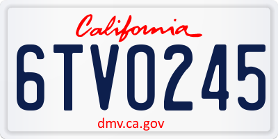 CA license plate 6TVO245