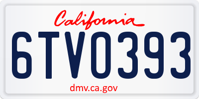 CA license plate 6TVO393