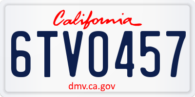 CA license plate 6TVO457