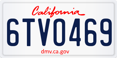 CA license plate 6TVO469
