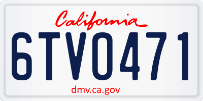 CA license plate 6TVO471