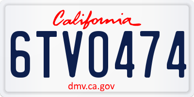 CA license plate 6TVO474