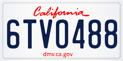 CA license plate 6TVO488