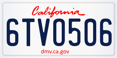 CA license plate 6TVO506