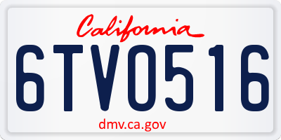 CA license plate 6TVO516
