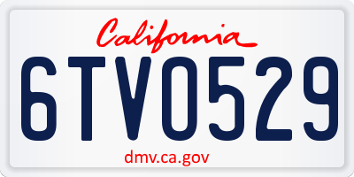 CA license plate 6TVO529