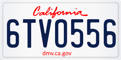 CA license plate 6TVO556