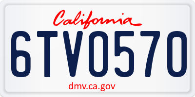 CA license plate 6TVO570