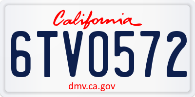 CA license plate 6TVO572