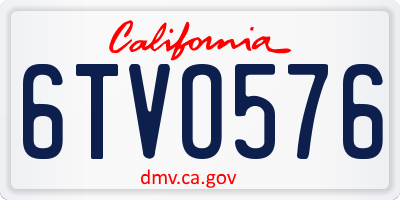 CA license plate 6TVO576