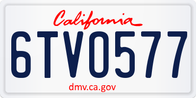 CA license plate 6TVO577