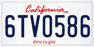 CA license plate 6TVO586
