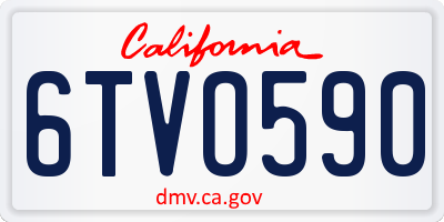 CA license plate 6TVO590