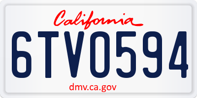 CA license plate 6TVO594
