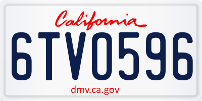 CA license plate 6TVO596