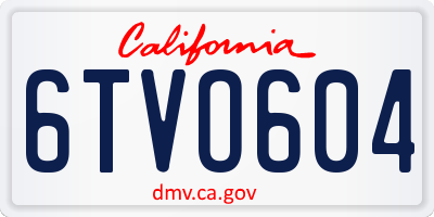CA license plate 6TVO604