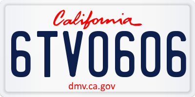 CA license plate 6TVO606