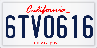 CA license plate 6TVO616