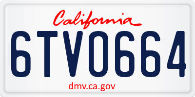 CA license plate 6TVO664