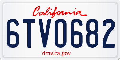 CA license plate 6TVO682
