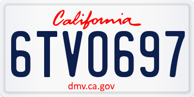 CA license plate 6TVO697