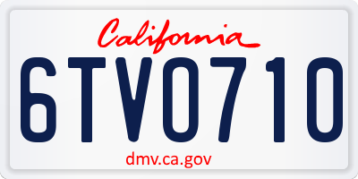 CA license plate 6TVO710