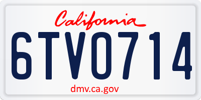 CA license plate 6TVO714