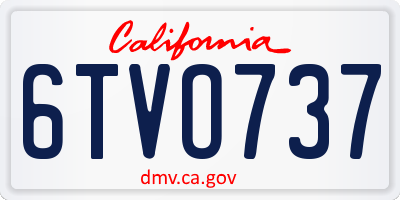 CA license plate 6TVO737