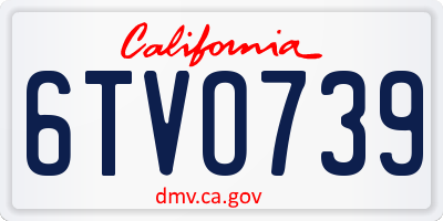 CA license plate 6TVO739