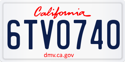 CA license plate 6TVO740