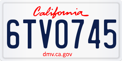 CA license plate 6TVO745