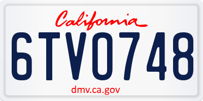 CA license plate 6TVO748