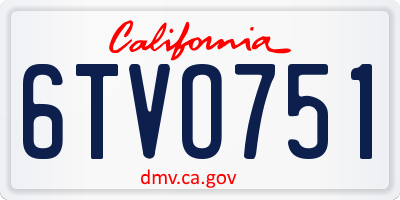 CA license plate 6TVO751