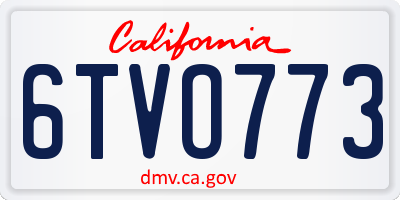 CA license plate 6TVO773