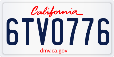 CA license plate 6TVO776