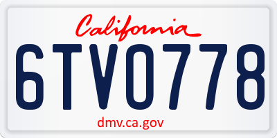 CA license plate 6TVO778