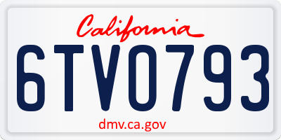 CA license plate 6TVO793