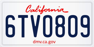 CA license plate 6TVO809