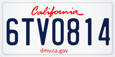 CA license plate 6TVO814