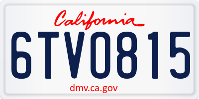 CA license plate 6TVO815