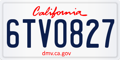 CA license plate 6TVO827