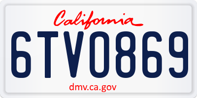 CA license plate 6TVO869