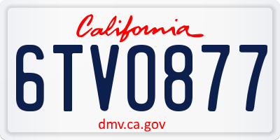 CA license plate 6TVO877