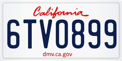 CA license plate 6TVO899