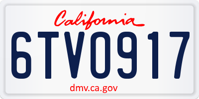 CA license plate 6TVO917